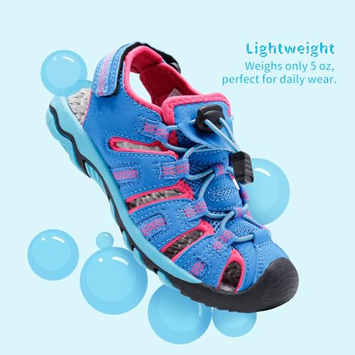 Image of DREAM PAIRS Boys Girls Summer Outdoor Athletic Sport Sandals Walking Water Hiking Hook and Loop Adjustable Multicolor for Toddler /Little /Big Kids