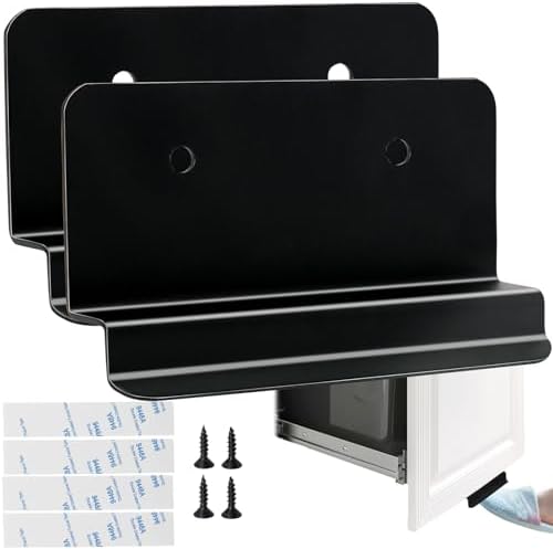 PUNCHMAN Trash Cabinet Foot Pull - 2 Pack Cabinet Foot Pull Opener for Kitchen Trash, Touchless Hidden Cabinet Pulls, Cabinet Pulls with Adhesive Backing and Screws, No Drill Pull Out Drawers