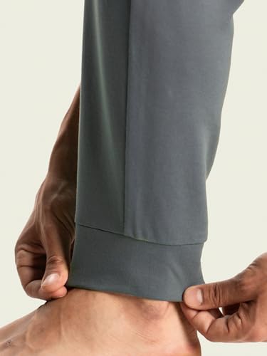 Image of DAMENSCH Men Mid Rise Regular Fit Cotton Blend Solid Moisture Wicking Antimicrobial Zipper Pocket Super Comfortable Baby Terry Lounge Joggers