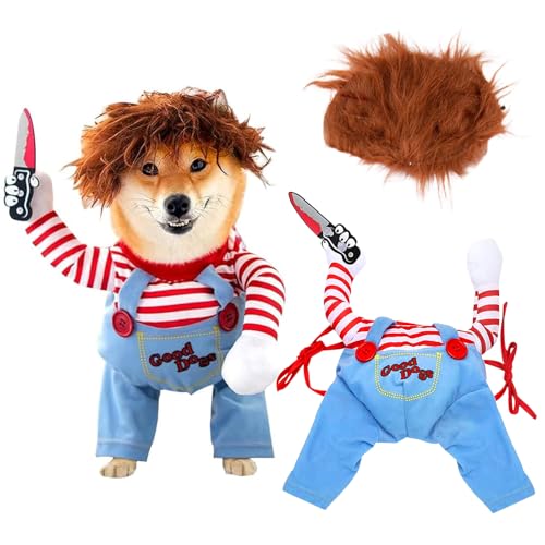 Costume Halloween per Cani, Deadly Bambola Vestiti Cane, Dog Awful Costume, Costume da Coltello per Cani, Vestiti divertenti per feste per cani di Taglia Grande, Media e Piccola (M)