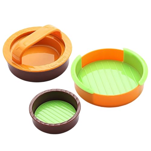 Prensas Para Hamburguesass- Prensas Para Hacer Hamburguesas 3 En 1, Moldeadora De Carne Para Hamburguesas Antiadherente, Mano Ergonómica | Dispositivo De Compresión De Carne Molida Para Parrilla, Barb