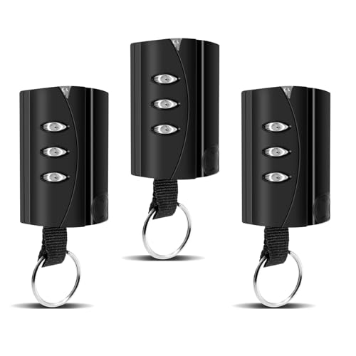 [Pack de 3 Mandos] Mando a Distancia para Garaje – Compatible únicamente con sistemas de la marca Pujol Vario (BLACK, MARS, OCEAN) – 3 Canales, Rolling Code, 433,42 MHz