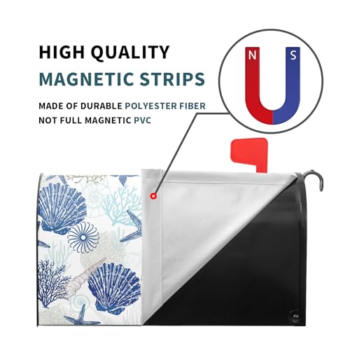 Image of Summer Mailbox Covers Magnetic Standard Size 25.5 X 21 Inch Beach Mailbox Cover Starfishs Seashells Ocean Sea Mailbox Wraps Post Letter Box Cover Decoration Outdoor Garden Home Yard Outside