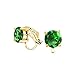 Produktbild 2Ct Brillanten Solitär Grün Runden Zirkonia CZ Ohrclips Ohrstecker Simulierten Emerald 14K Vergoldet Messing