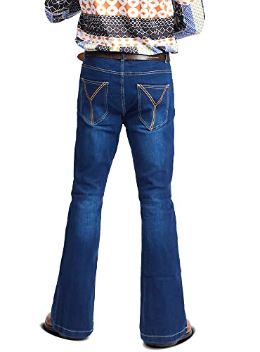 Mens Bell Bottom Jeans 70s Outfits for Men,Mens Bell Bottoms Disco Pants Bell Bottom Pants Jeans for Men4