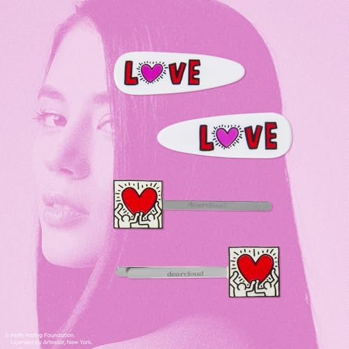 Set de 4 pinzas para cabello Keith Haring Love & Unity miniatura 2