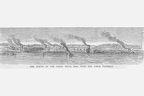 Union Flotilla at the Mouth of Yazoo River Poster Print by Frank Leslie (24 x 36)