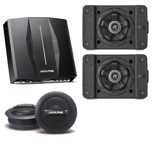 Image of Alpine PXE-C80-88 OPTIM8 8-Channel Hi-Res Digital Sound Processor Amplifier w/ (2) SS-SB10 Subwoofer, S-S10TW 1" Silk Dome Tweeter Set Bundle