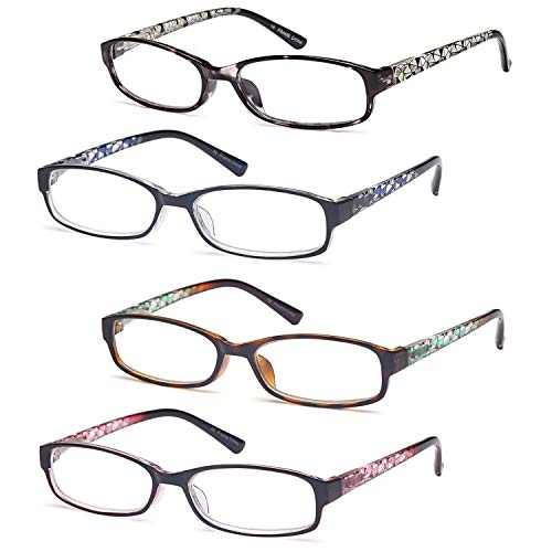 Gamma Ray Women's Reading Glasses 4 Print Ladies Fashion Readers for Women - 2.75