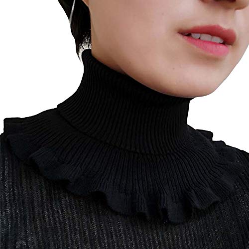 High Grade Turtleneck Dickey Collar Knitted Fake Collar Black4