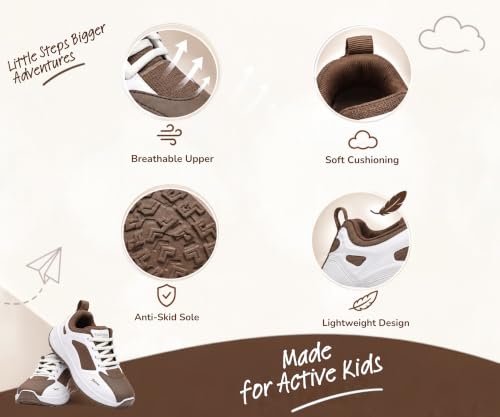 Image of Kids Stylish Lace-up Sneakers for Boys, Dual-Tone & Sturdy