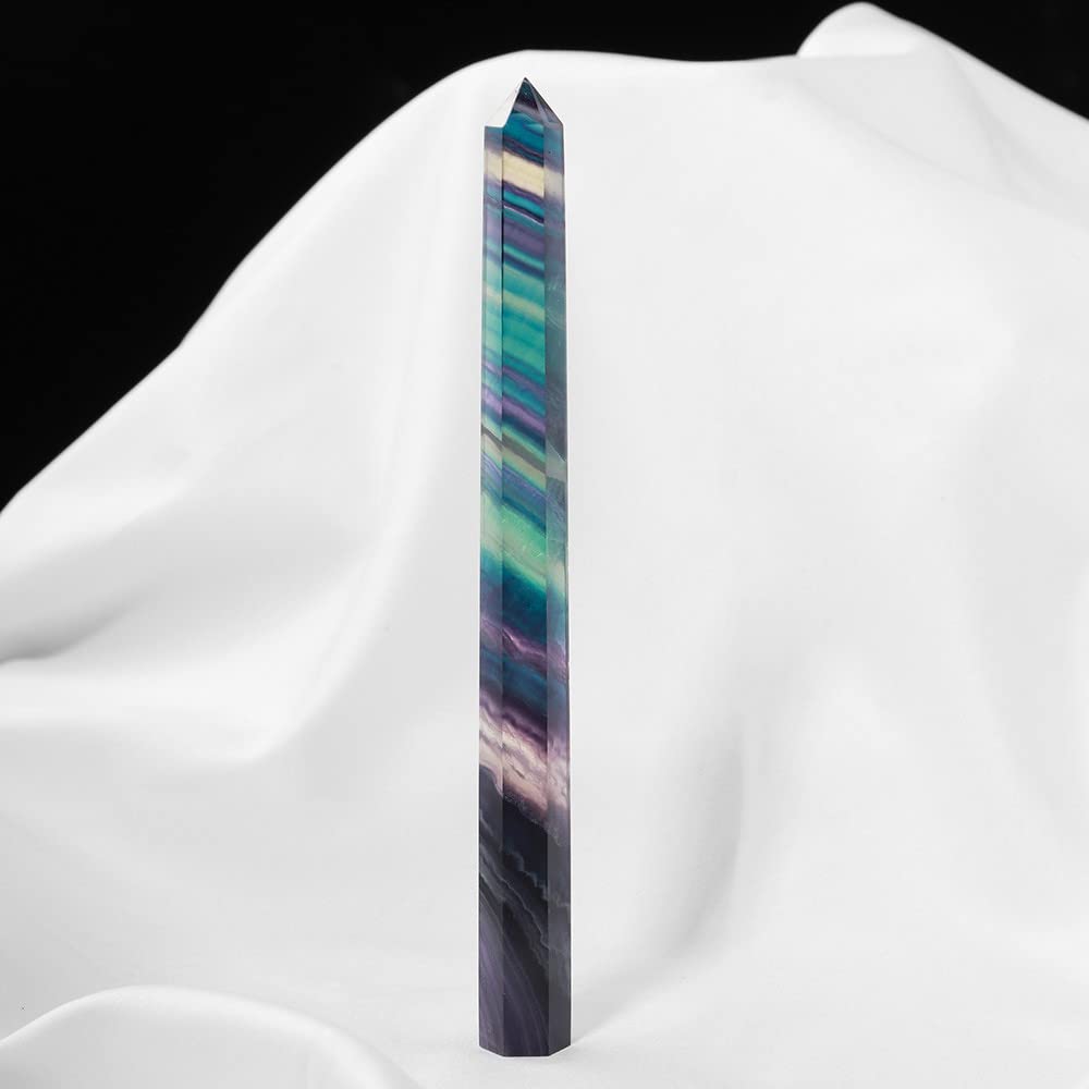Fluorite arc-en-ciel en baguette pour purifier votre bureau