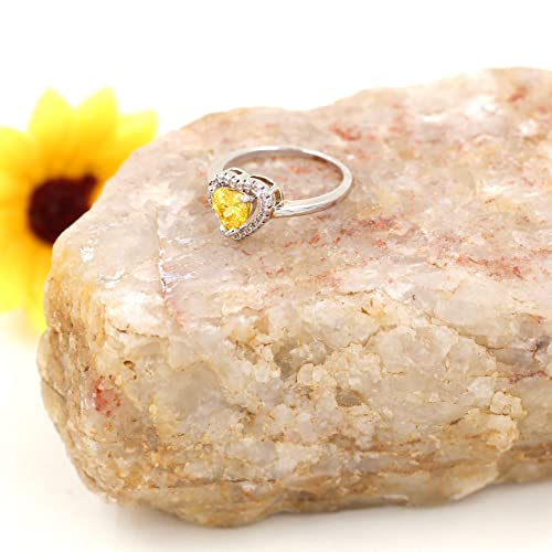 Uloveido Platinum Plated Crystal Love Heart Solitaire Wedding Promise Rings Valentines Gifts for Women Female Y31303