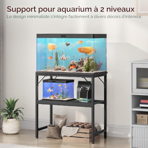 Support d'aquarium 20 gallons stable avec étagères de rangement
