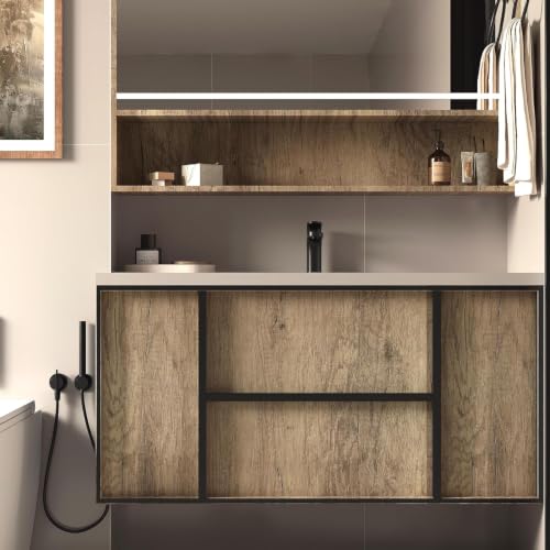 Image of HOME13 Wood Grain Wallpaper Peel and Stick Wood Contact Paper Self Adhesive Removable Thicken Wooden Wall Paper for Kitchen Cabinets Drawer Shelf Liner Waterproof(24x240 Inch, Muddy Wooden)