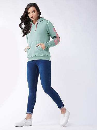 Image of Modeve Women Printed Hooded Sweatshirt for Winter