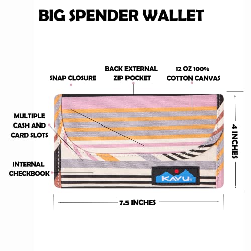 Kavu Big Spender Tri-Fold Wallet Clutch Travel Organizer - Springtime Stripe #TOP5