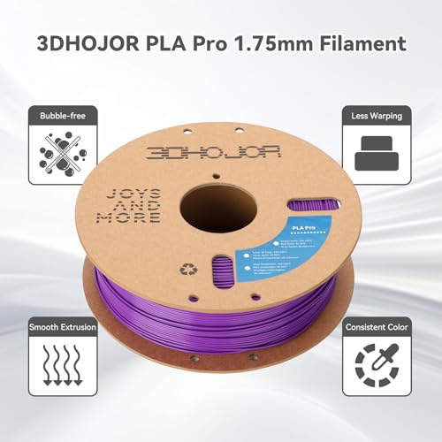 Image of 3DHoJor PLA+ Filament 1.75mm, 3D Printer Filament PLA Plus, Cardboard Spool 3D Printing Filament, Dimensional Accuracy + /- 0.03 mm, Purple, 1kg