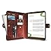 Leather Portfolio for Men, Women - Business Padfolio Organizer/Folder - Resume, Interview & Legal Documents Notebook Binder - Card Slots, Mobile Gadgets Holder (Brown Crazy Horse)