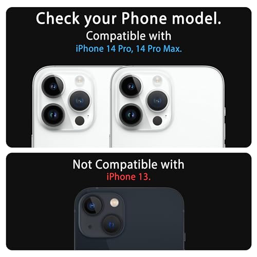 Image of ArmourPro Premium Camera Lens Protector Tempered Glass Compatible For iPhone 14 Pro Max and iPhone 14 Pro Tough HD Individual Aluminum Alloy Rings 9H Camera Cover , Scratch-Resistant,Camera Lens Protection| Silver