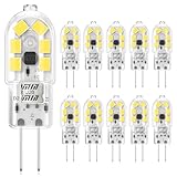 AHORRO DE ENERGÍA: La bombilla LED G4 de 12V AC/DC consume solo 2 W, y su potencia lumínica puede sustituir directamente a las bombillas halógenas de 20 W. Ahorre un 90 % en su factura de electricidad. Potencia lumínica de 180 lm, bombillas LED G4 blanco frio 6000K. Con una vida útil de 25 000 horas, reduzca los costes de sustitución y mantenimiento.