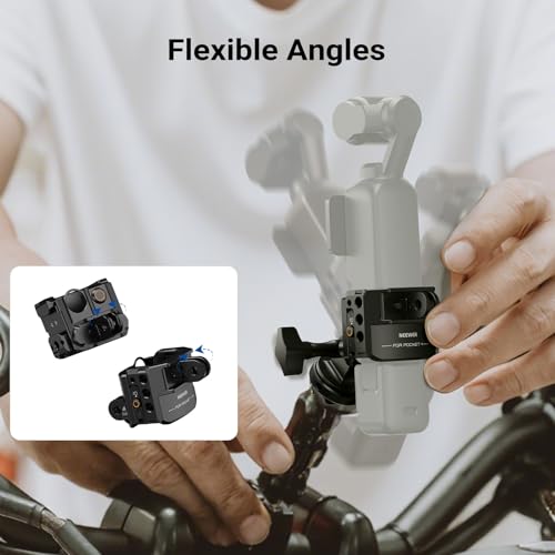 Image of NEEWER Camera Cage Compatible with DJI Osmo Pocket 4P (4 Pro), Pocket 4, Xtra Muse, Protective Gimbal Camera Rig with Action Camera Accessories Mount Adapter & 1 /4 inch Threads, No Assembly Needed, AC069