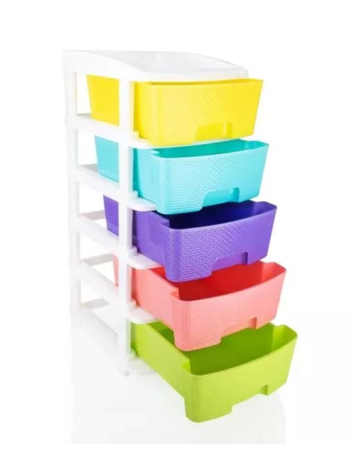 Ojas Plastic Multipurpose Modular Drawer System Organizer Drawer Storage 5 Layer Drawer