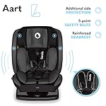 LIONELO Aart Kinderautositz von 0-36kg, Gruppe 0/1/2/3, ECE R44/04, 5-Punkt-Gurtsystem, Rückwärtsfahrmöglichkeit, Kopfstütze- und Neigungsverstellung, zusätzlicher Seitenschutz (GREY STONE)