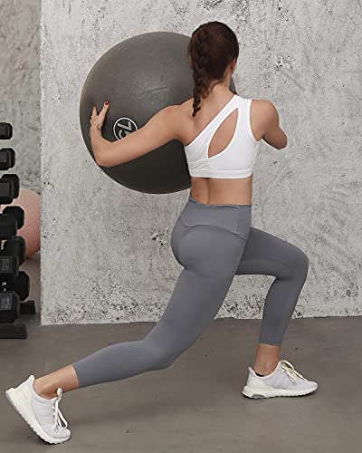 Yogasasa One Shoulder Sports Bra For Women Workout Bras Sexy Cute Yoga Bra Medium Support,White #TOP2