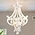 Wooden Farmhouse Chandelier 4 Lights Rustic Antique White Chandelier for Dining Room French Country Chandelier Orb Pendant light Fixtures Hanging for Kitchen Living Room Foyer Bedroom Entryway Hallway