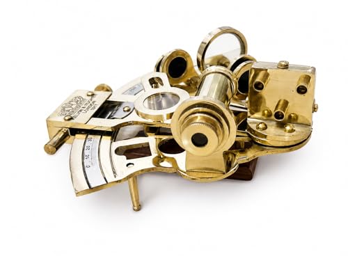 Image of Sun Instrument Handcrafted Nautical Brass Sextant - 4 Inch, Unique Collectible