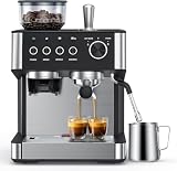 COWSAR Espresso Kaffee Maschine, mit Mahlwerk und manuellem Milchaufschäumer, 15 Bar Drucksystem, schnell aufheizende espresso machine, geeignet für Cafés, Restaurants, Wohnungen und Büros