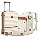 Joyway Expandable Carry on Luggage Sets Airline Approved Luggage Sets 3 Piece,Suitcases with Wheels, Lightweight ABS Hard Shell 20 Inch Suitcase with TSA Lock Spinner Wheels (Carry on luggage，White)