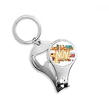 BeatChong Novembre Mois Saison Lumière Illustration Métal Porte-clés anneau multi-fonction Bottle Nail Clippers Ouvre Car Keychain Meilleur cadeau charme