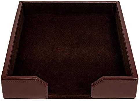 DACASSO Bonded Leather Desktop Letter Tray - Luxury Letter Holder...