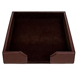 Dacasso Dark Brown Bonded Leather Letter Tray