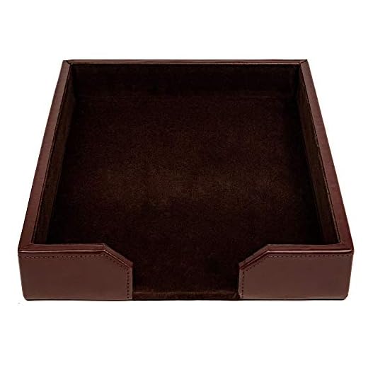 Dacasso Bonded Leather Desktop Tray Luxury Letter Holder & Paper Organizer for Desk, Dark Brown