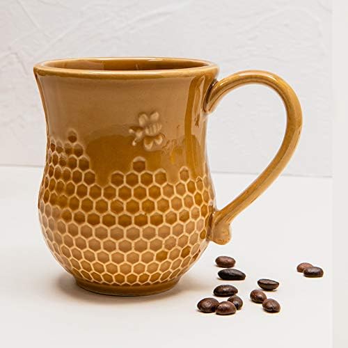 Miniatura 2 de Bee&Honeycomb Design Taza de café de cerámica Taza de té - Marrón