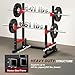 Soozier Adjustable Squat Rack, Multi-Functional Bench Press Rack, Heavy Duty Barbell Stand with Weight Plate Holders for Weight Lifting and Home Gym Strength Training, 660lbs Max Load, Red