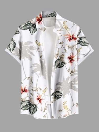 Image of Matchable Couple Hawaiian Sea Beach Starfish Turtle Shell Print Shirt or Plus Size Midi Split A Line Dress