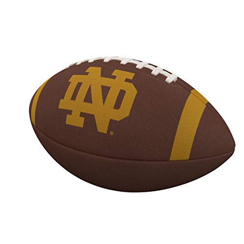 Logo Brands NCAA Notre Dame Fighting Irish Full-Size Compsite Football – Team Color Stripe Design | Durable Composite Leather with Grip Laces | Great for Tailgates