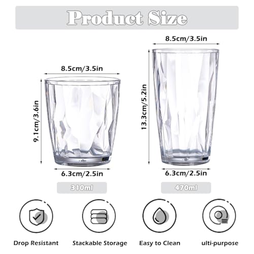 Verres à Eau en Plastique Incassable Gobelets Réutilisables pour Fêtes sans Casse - 3