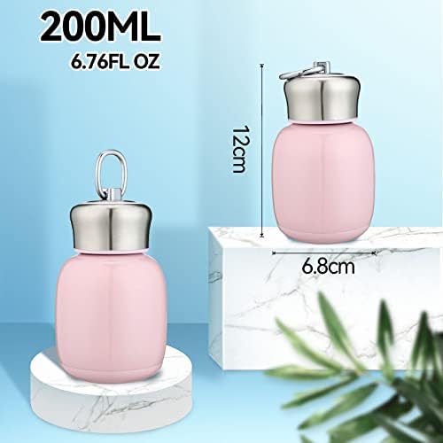 Mini Vacuum Flasks Cute Kids Coffee Milk Water Drinking Cup Travel Drinking Bottle (Peach Pink)