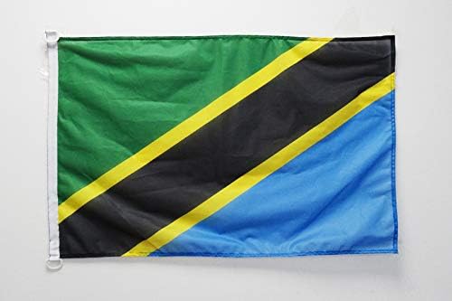 AZ FLAG, Tanzania Nautical Flag, 18'' x 12'', For Outdoor and Boat, Tanzanian Banner Knitted Polyester with Two Plastic Rings