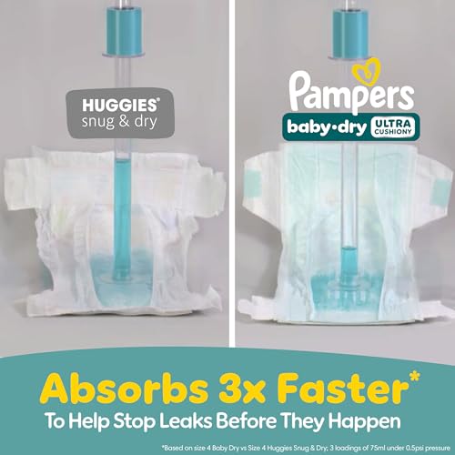 pampers diapers - baby dry - size 1 120 count absorbent disposable infant diaper packaging may vary