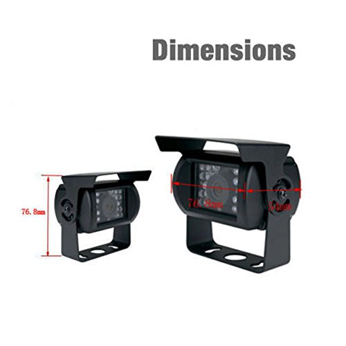 12-24V Backup Camera/Side View Free 30Ft Video Cable For Truck Car Camper Motorhome Waterproof Heavy Duty Night Vision Mirror Image No Parking Guide Lines #TOP2
