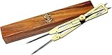 NauticalMart Artist Proportional Scale Divider Drawing Tool Professional 9” Long Solid Brass with Heavy Duty Steel Point with with Wooden Box