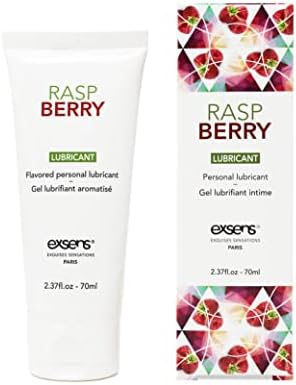 Exsens Personal Water-Based Lubricant | Raspberry Flavored | pH Balanced, Paraben Free, Non-GMO, Vegan Formula for Men, Women & Couples | Edible & Body Safe | 70ml, 1 Count
