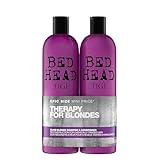 Bed Head by TIGI Dumb Blonde 750ml Shampoo and Conditioner Set – Professional Repair Treatment for Bleached Hair, Moisturising Keratin Formula Treats Dry, Damaged Hair, Daily Sulphate Free Colour Care