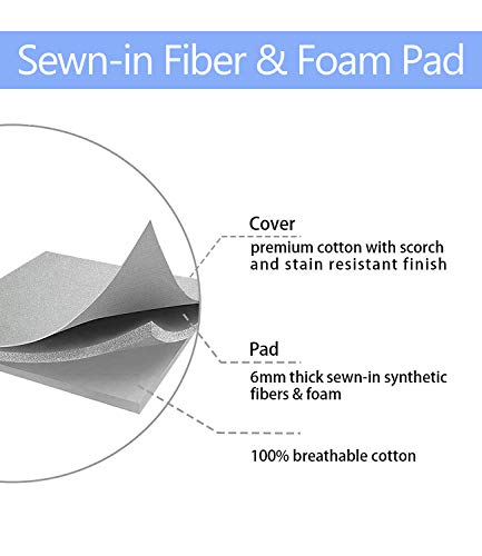 Seiritex Silicone Ironing Board Cover with Elastic Edge Scorch and Stain Resistant Cotton Thick Padding 18" x 49" Ironing Board Cover and Pad 1 Pop-up Laundry Basket and 1 Protective Scorch Mesh Cloth
